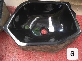 Black granite irregular stone basin