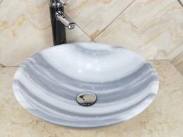 Marmara Equator Marble round wash basin
