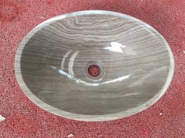 Grey Wooden marble Oval basin