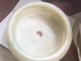 White onyx round wash basin