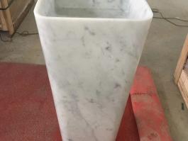 Carrara White marble Pedestal wash basin