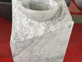 Carrara White marble pedestal basin