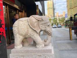 Granite elephant sculpture