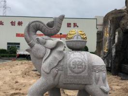 Granite big elephant sculpture