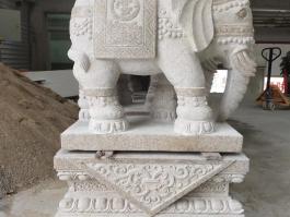 Yellow Rusty granite elephant sculpture