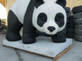Panda White stone sculpture