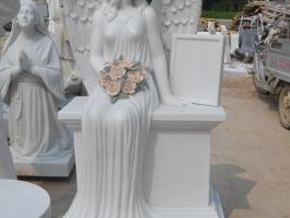 White marble angel statue