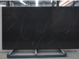 Black quartz slab