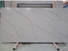 Calacatta white marble look quartz slab