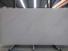 White marble look quartz slab