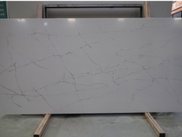 White marble look quartz slab