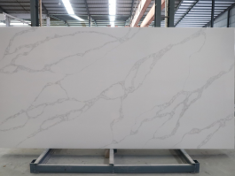 White marble look quartz slab stone
