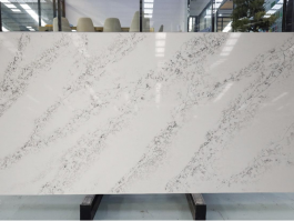 White marble look quartz stone slab