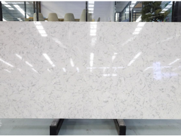 White marble look quartz stone slab
